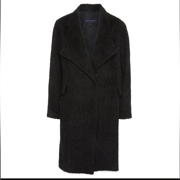 TYLER WOOL WRAPOVER COAT IN BROWN French connection size 6 - Picture 1 of 8